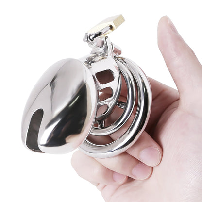 BDSM Edelstahl Keuschheitsgerät mit Spitze Ring