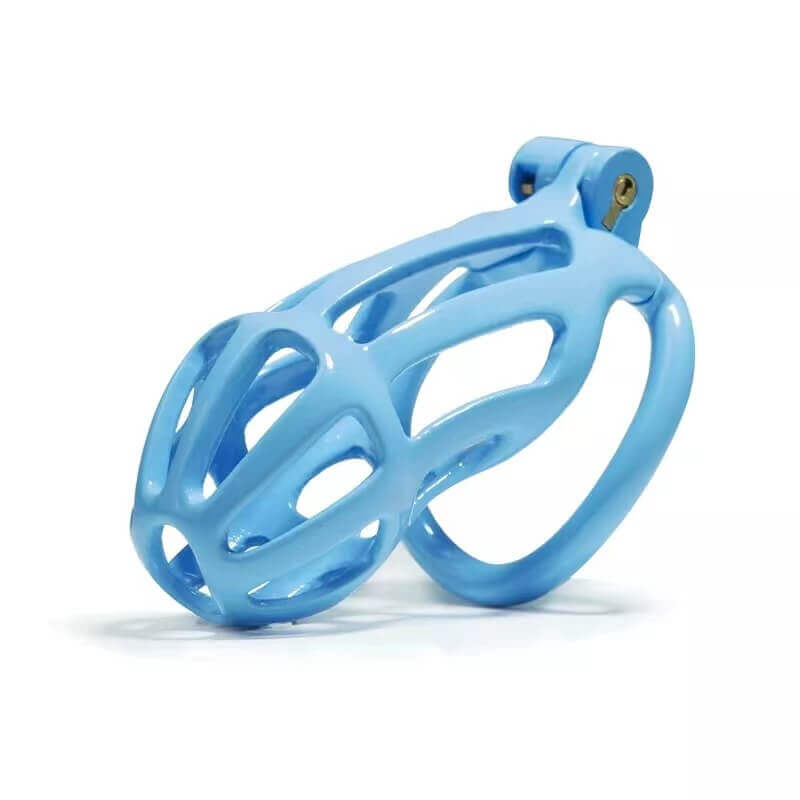 Blauer Streifen Mamba Keuschheitskäfig Set 1.77 Zu 4.13 Zoll Lang