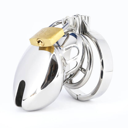 Bondage Edelstahl Keuschheitskäfig mit Spitze Ring