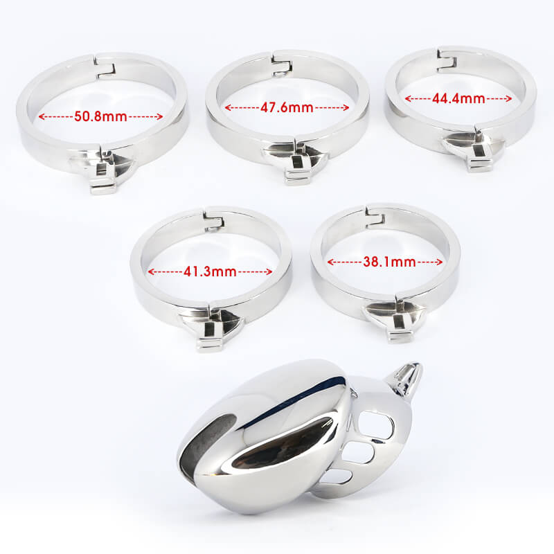 Bondage Edelstahl Keuschheitskäfig mit Spitze Ring