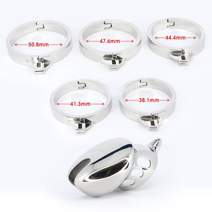 Bondage Edelstahl Keuschheitskäfig mit Spitze Ring