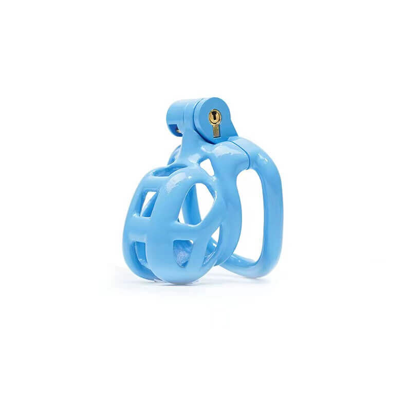 Blaues Mamba Keuschheitskäfig Set (1.77 - 4.13 Zoll) mit 4 Arc Ringen