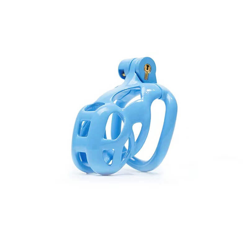 Blaues Mamba Keuschheitskäfig Set (1.77 - 4.13 Zoll) mit 4 Arc Ringen