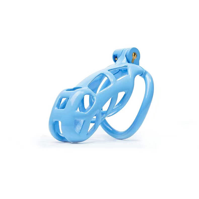 Blaues Mamba Keuschheitskäfig Set (1.77 - 4.13 Zoll) mit 4 Arc Ringen