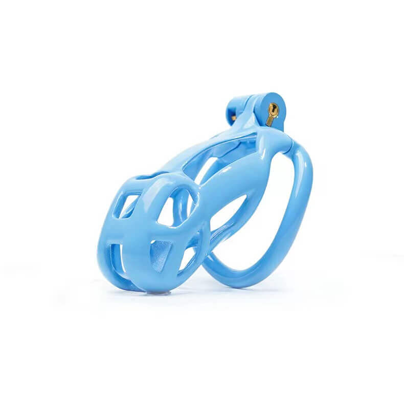 Blaues Mamba Keuschheitskäfig Set (1.77 - 4.13 Zoll) mit 4 Arc Ringen