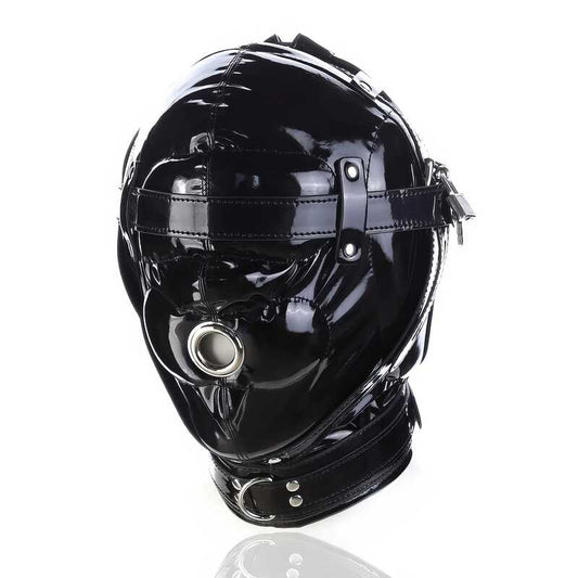 Bdsmhaube Aus Glänzendem Leder – Produktbild
