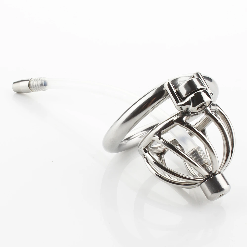 Metall Keuschheitskäfig mit Schraube und Katheter