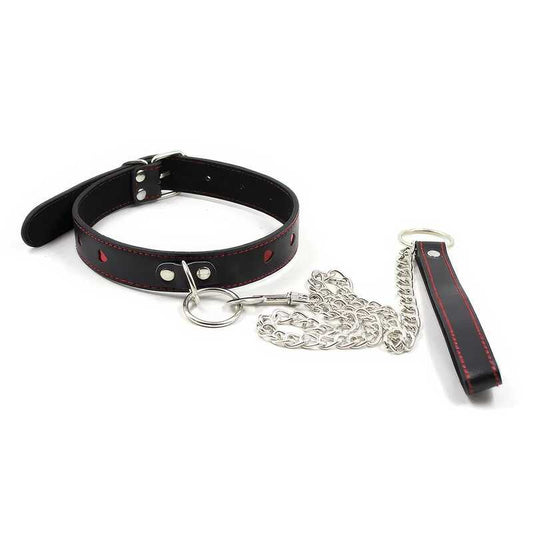 BDSM Halsband mit Metall Leine – Produktbild