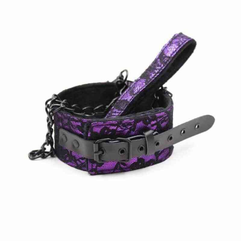 Lila Leinen halsband bdsm
