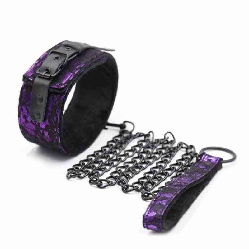 Lila Leinen halsband bdsm – Produktbild