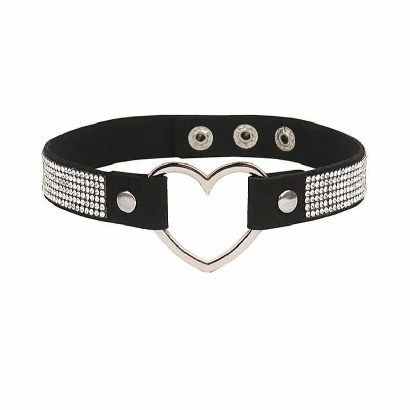 BDSM Halsband mit strasssteinen