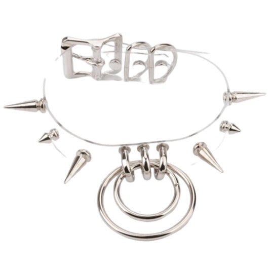 Transparente bdsm-Halskette im Gothic-Stil – Produktbild