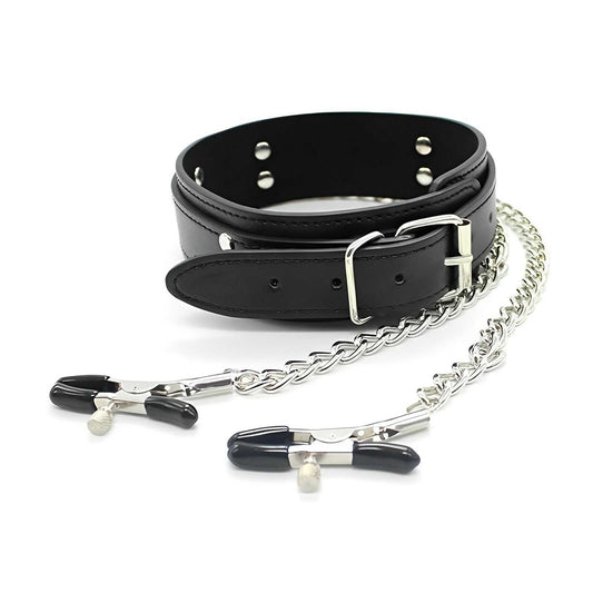 Nippelklemmen Mit Halsband BDSM – Produktbild