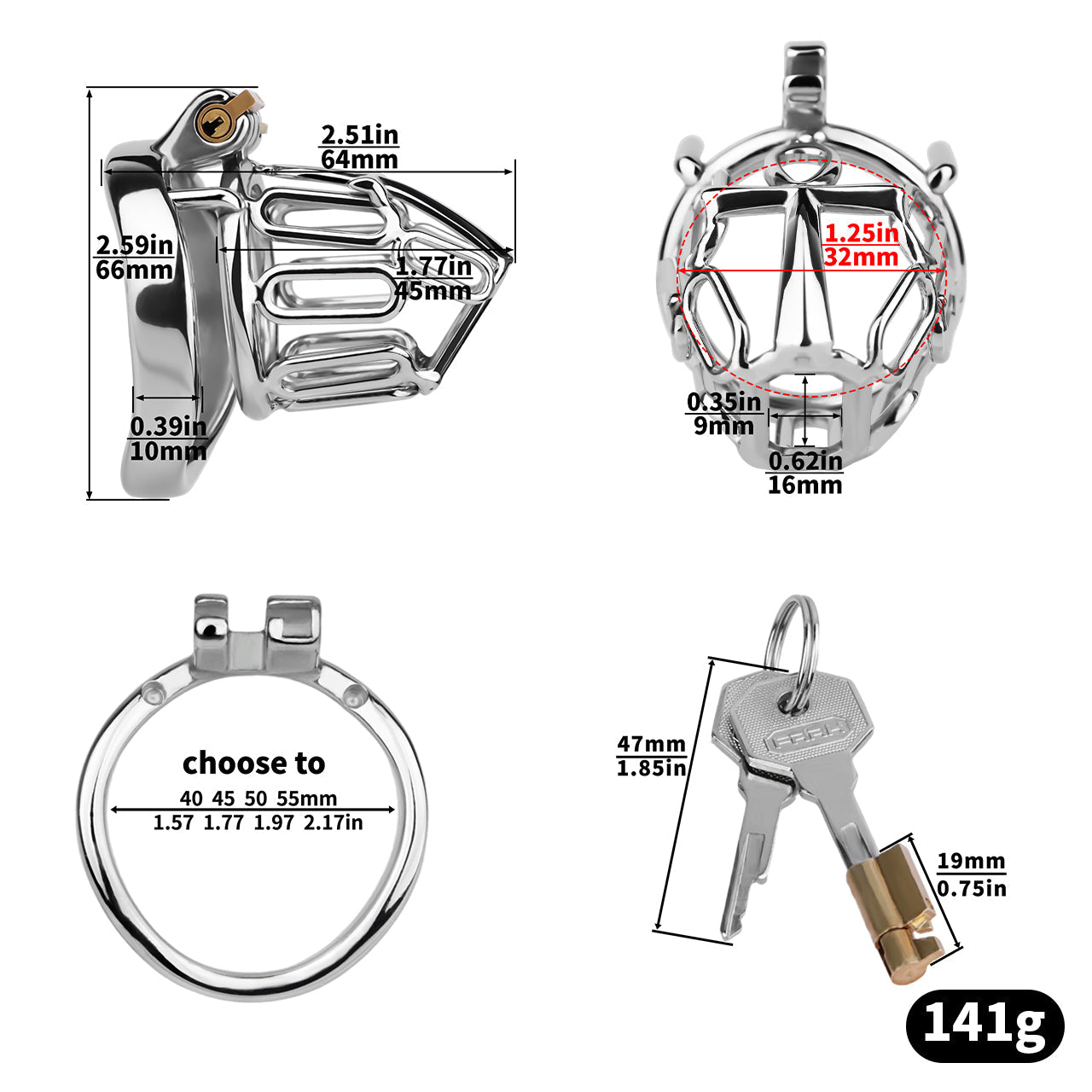 Cosmic Axis Chastity Lock - 14