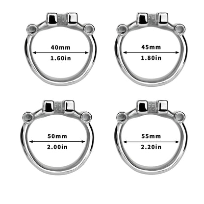 Dolphin Steel Chastity Cage with Anti-ring Removable - ring size