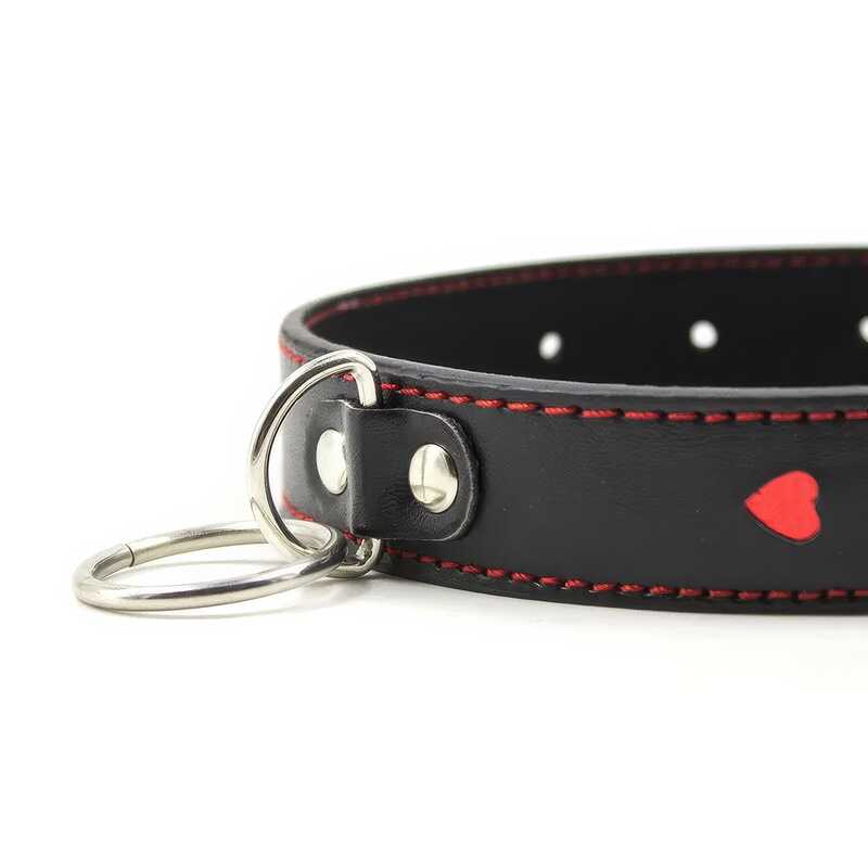 BDSM Halsband mit Metall Leine