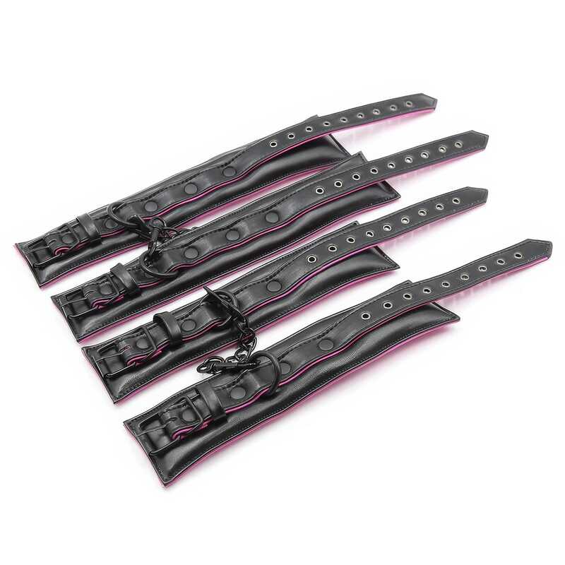 Gepolsterte Handschellen Für Knöchel Und Handgelenk Schwarzrosa