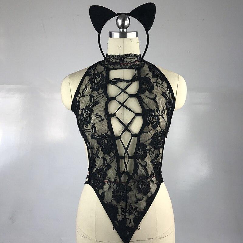 Sexy Spitzenkatzenkostüm