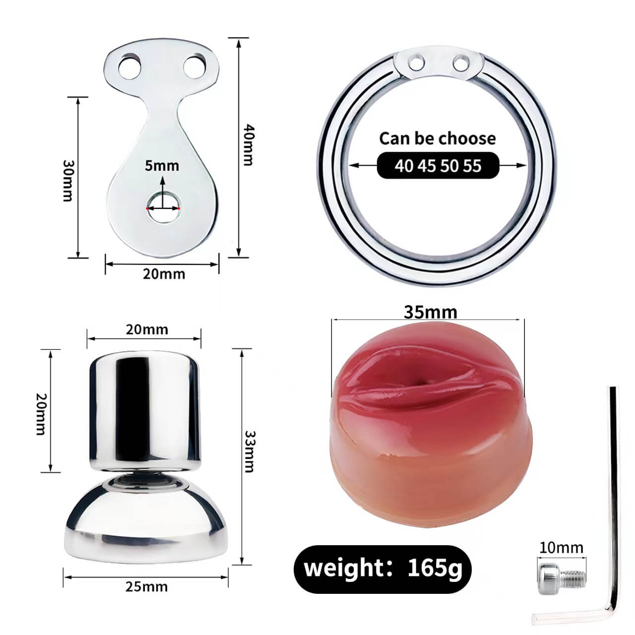BDSM 412 Silikon Vagina-Optik Edelstahl Keuschheitskäfig