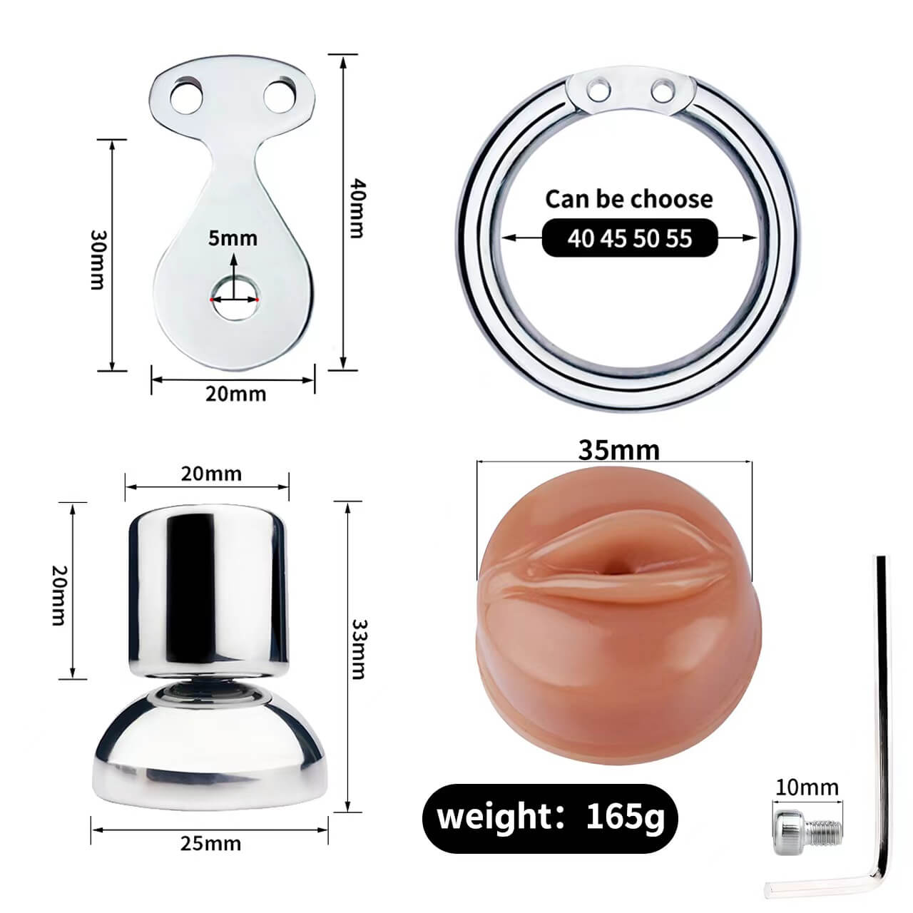 BDSM 412 Silikon Vagina-Optik Edelstahl Keuschheitskäfig