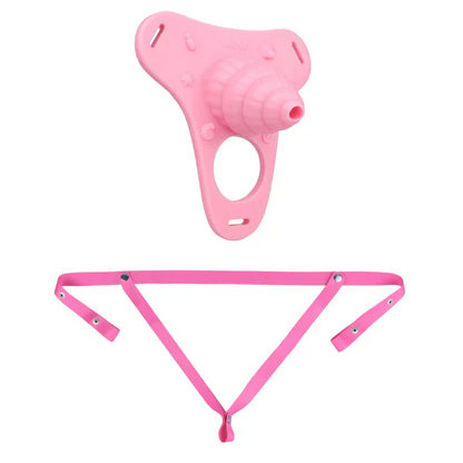 Fantasy Pink Conch Chastity Cage with Belt  16