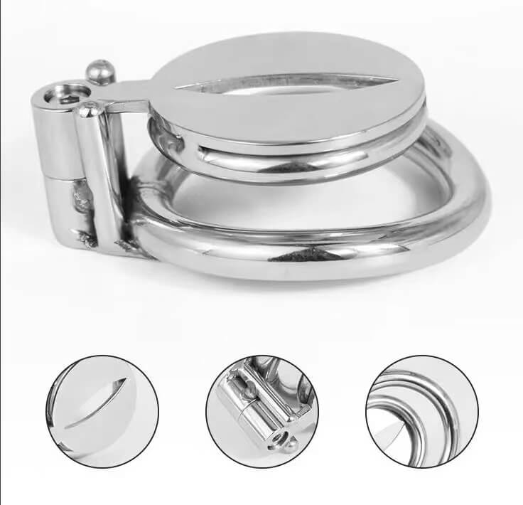 Flach Button Schraube Secret Keuschheitskäfig mit Gürtel