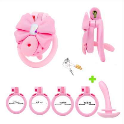Gem Bowknot Chastity Cage 6