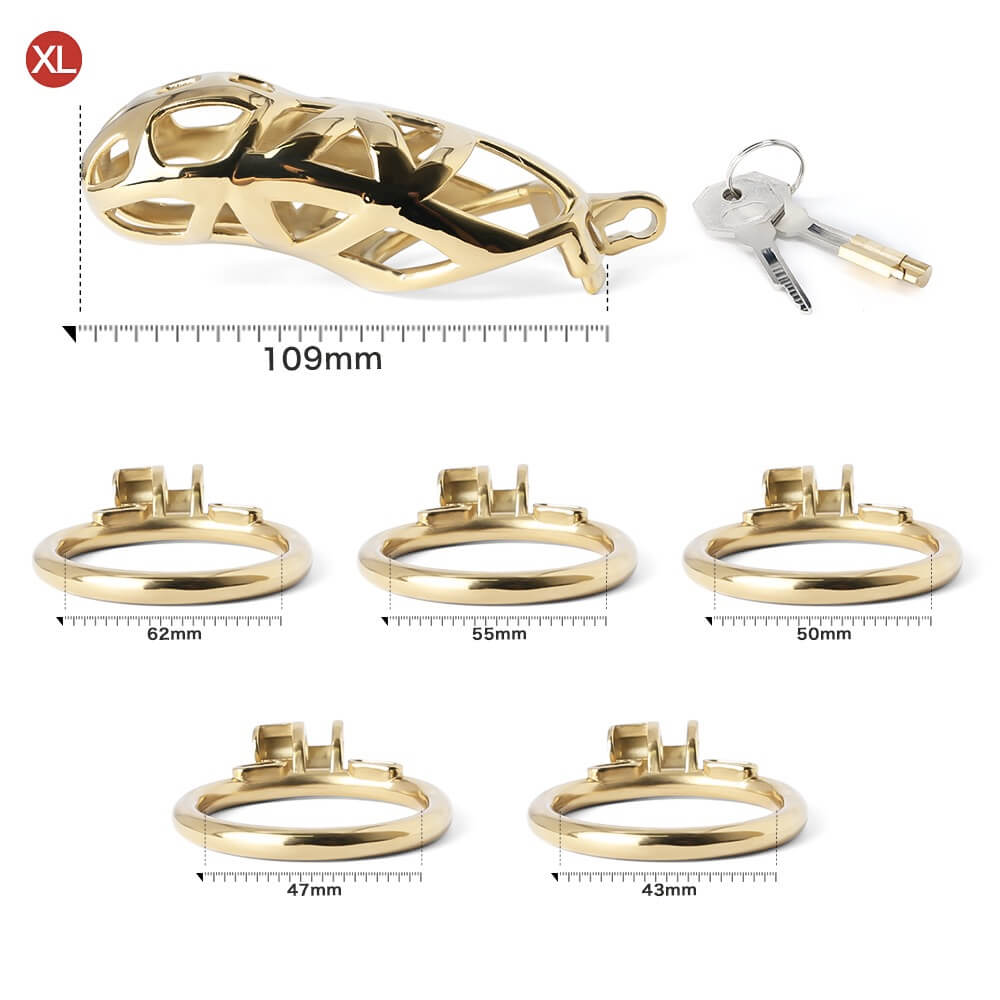 Gold Edelstahl MAMBA Keuschheitskäfig