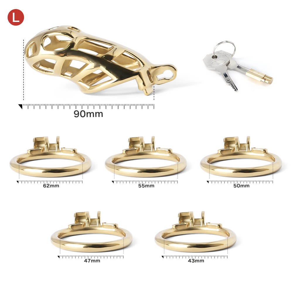 Gold Edelstahl MAMBA Keuschheitskäfig
