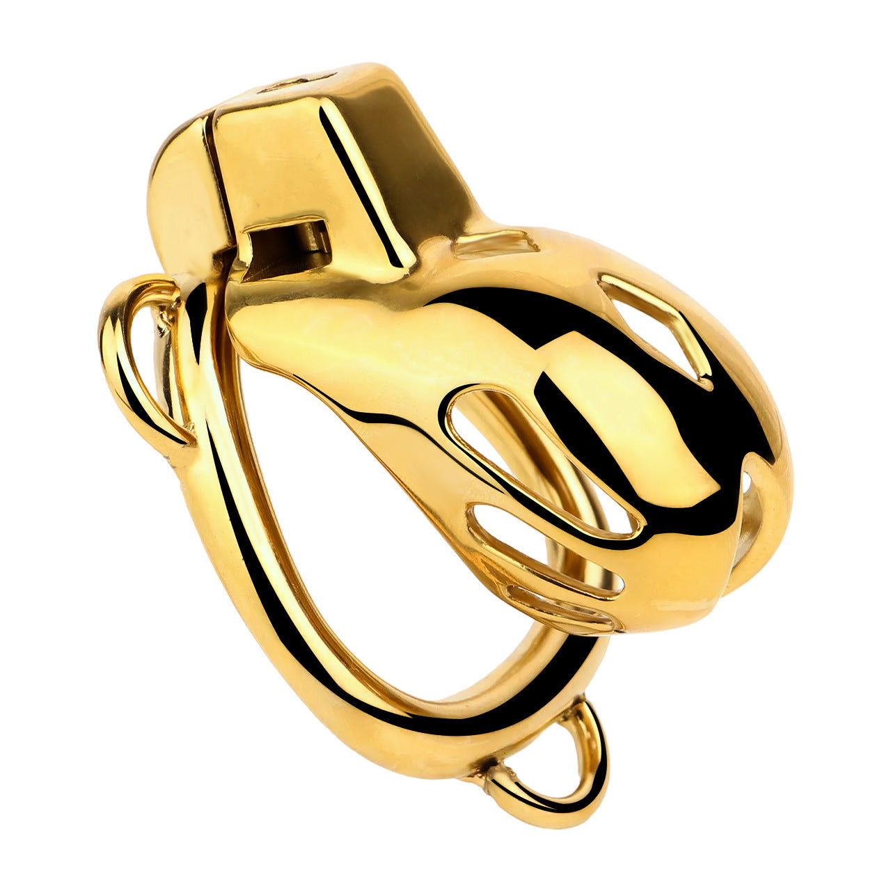 Goldene kurze glatte Edelstahl Mamba Käfig mit Gürtel