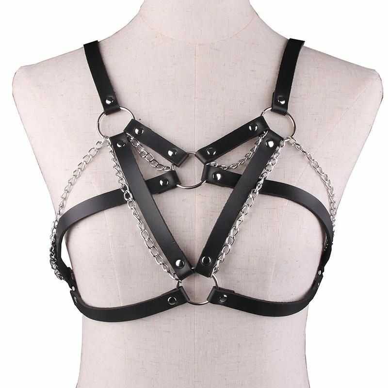 Leder bondage harness Für Damen