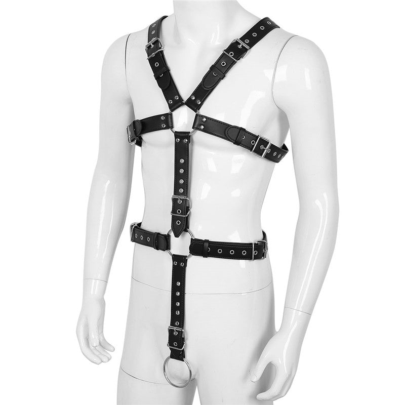 Leder bondage harness Für Herren