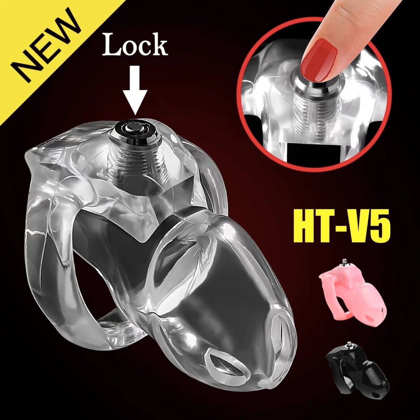 Neu HT-V5 Keuschheitskäfig Release Schloss