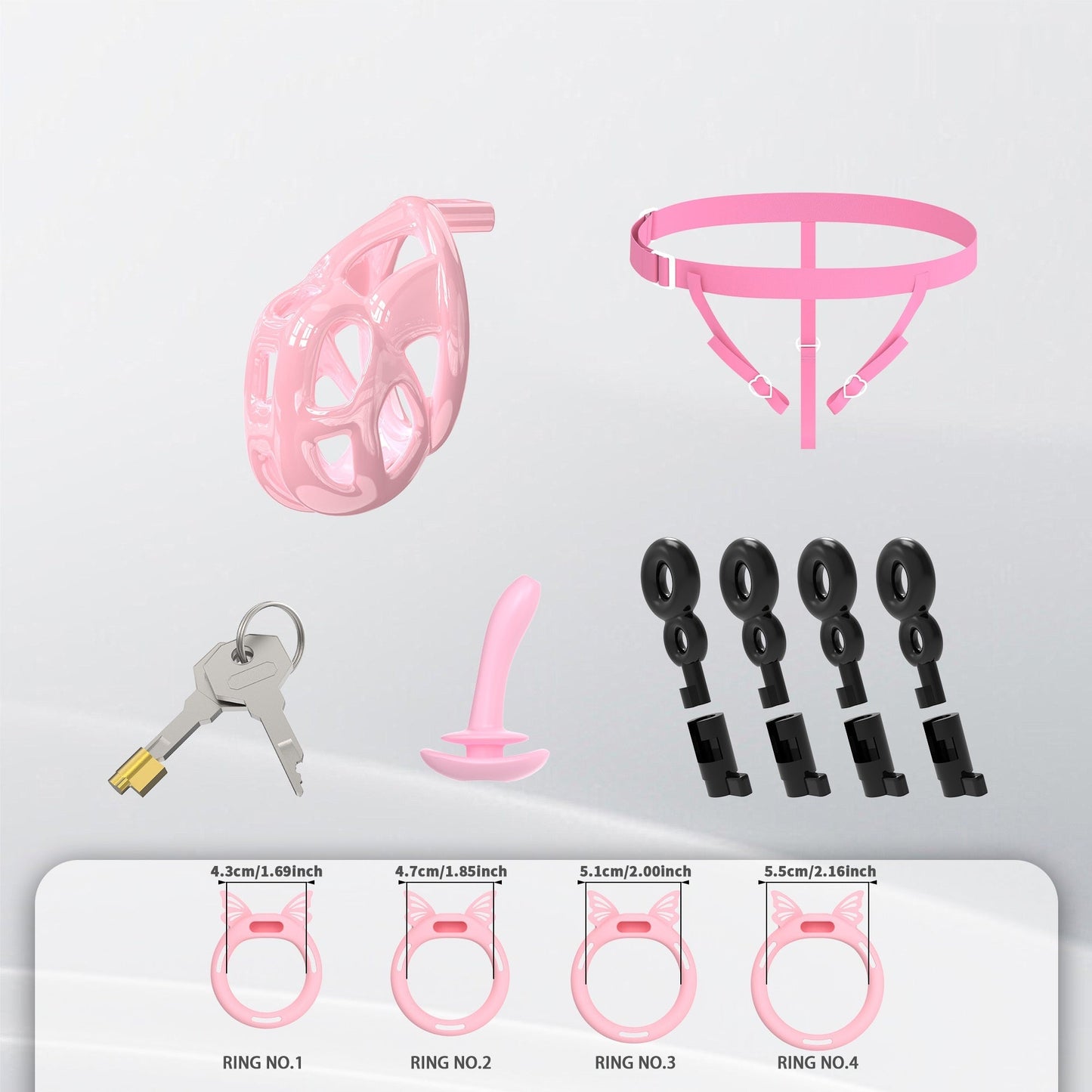 Invisible Cobra Chastity Cage With Silicone Ring 35