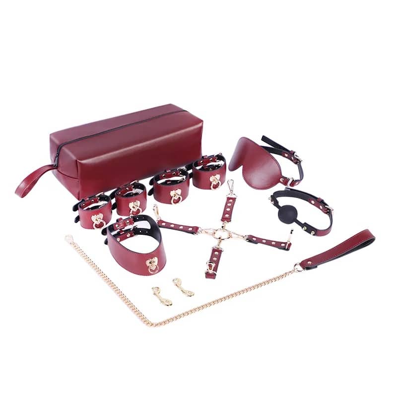 Burgunderrotes Luxusbdsmset