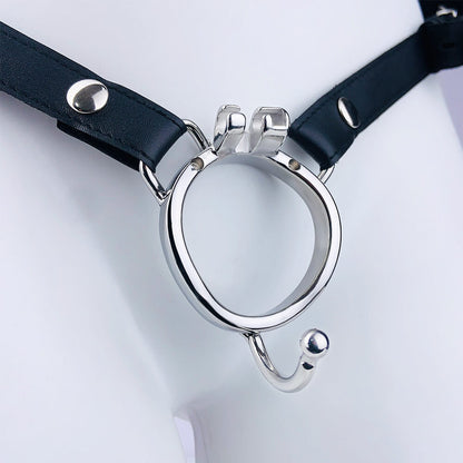 Leather Keuschheitskäfige Anti-off verstellbar