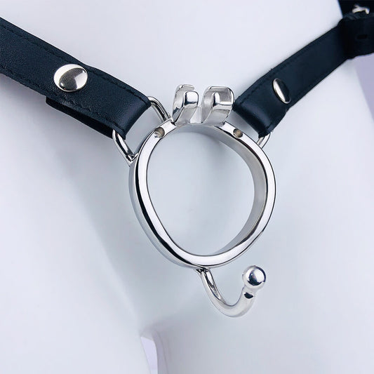 Leather Keuschheitskäfige Anti-off verstellbar