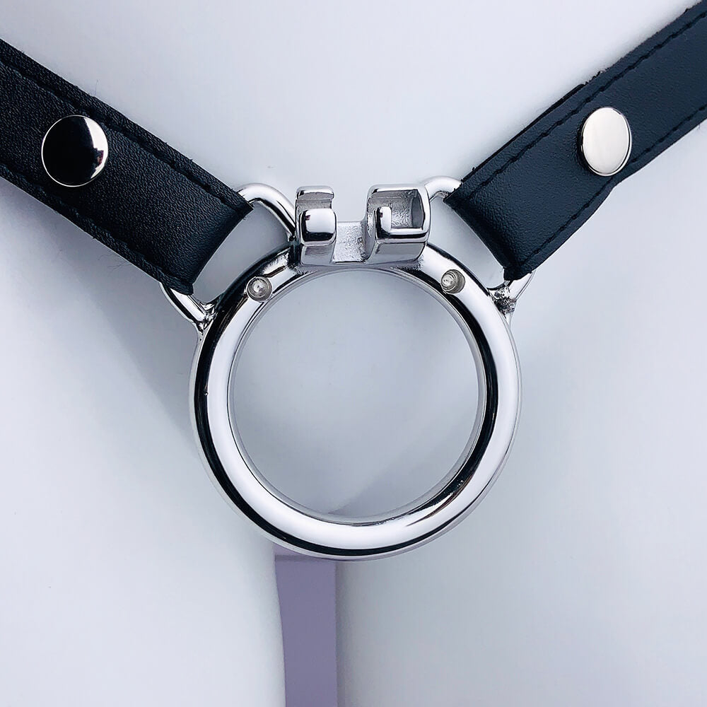 Leather Keuschheitskäfige Anti-off verstellbar