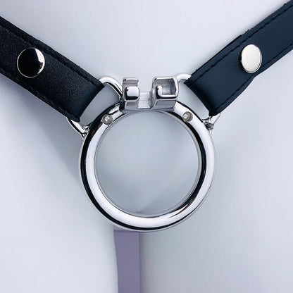Leather Keuschheitskäfige Anti-off verstellbar