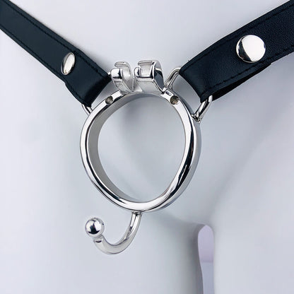 Leather Keuschheitskäfige Anti-off verstellbar