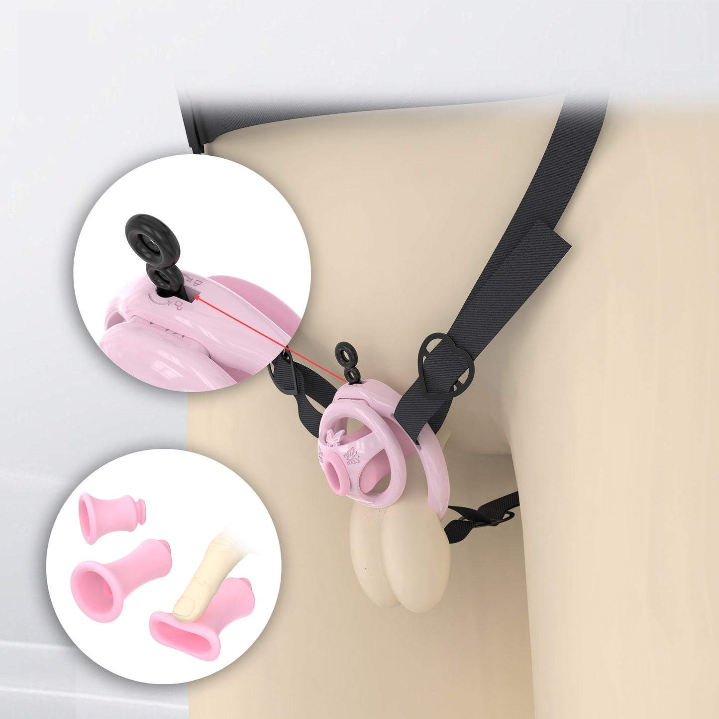 Männliche flacher Keuschheitskäfig invertiert Plug