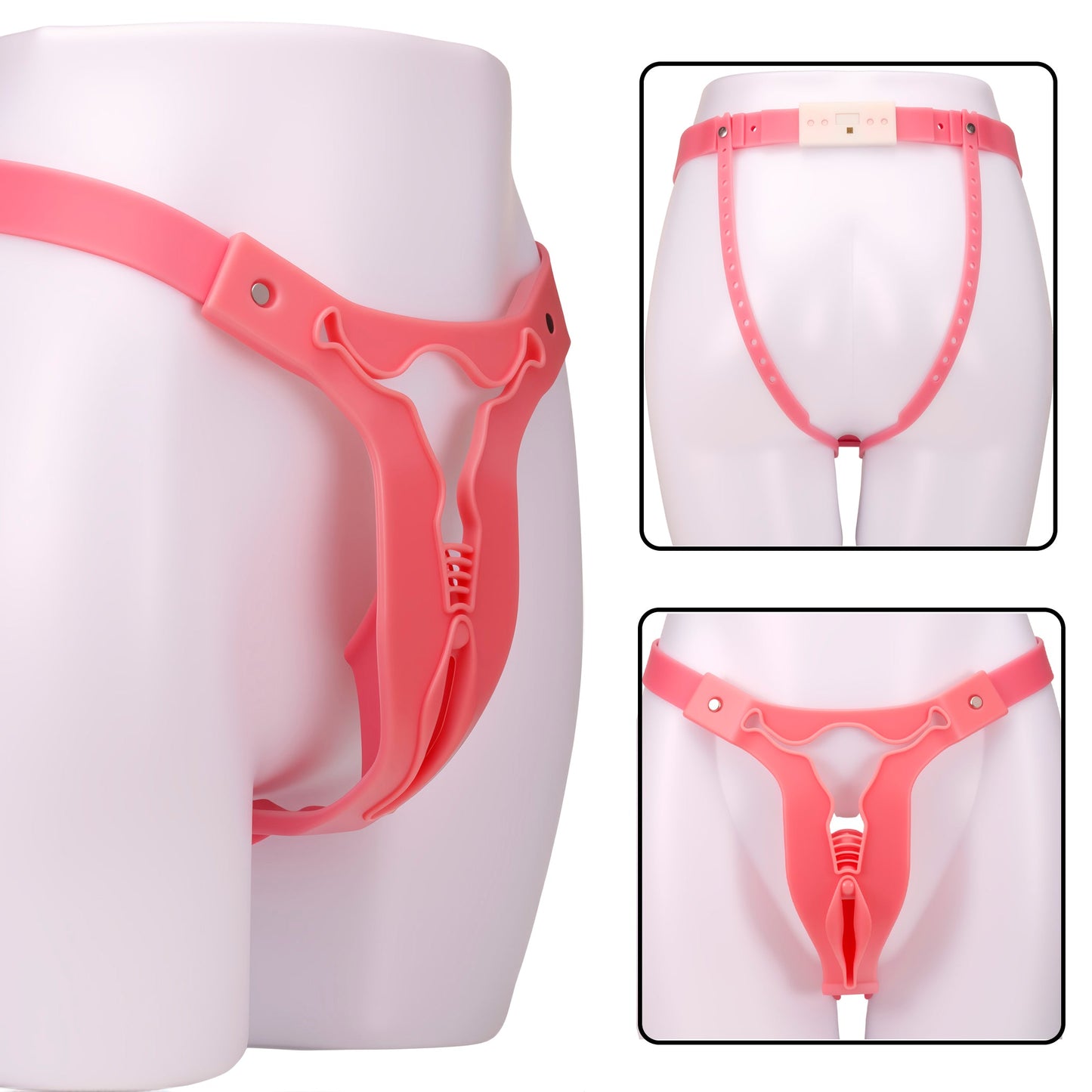 Männlich Rosa Cross-Dressing Keuschheitsgürtel