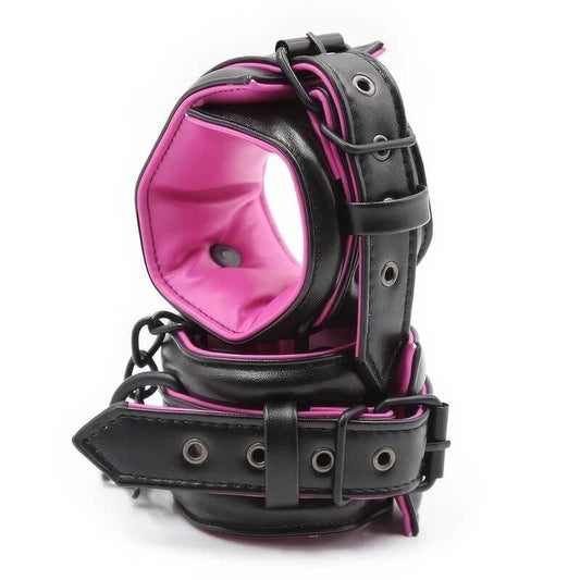 Gepolsterte Handschellen Schwarz Rosa – Produktbild