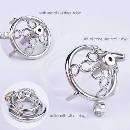 Neu Sissy Metall Welded Circles Keuschheitskäfig