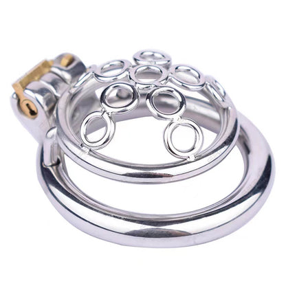 Neu Sissy Metall Welded Circles Keuschheitskäfig