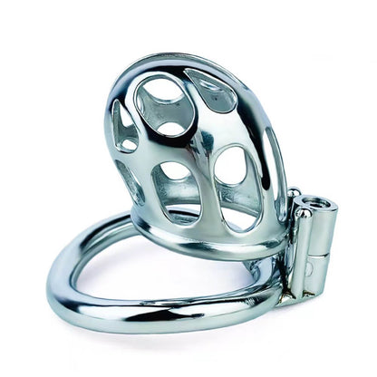 Neu Edelstahl Keuschheitskäfig mit Uneven Ring