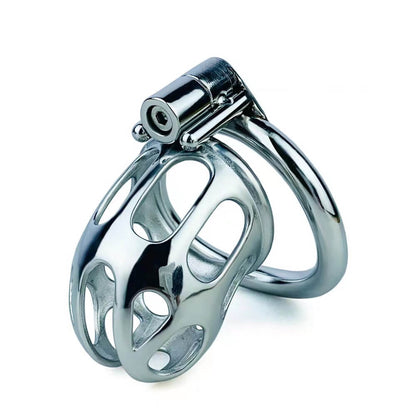 Neu Edelstahl Keuschheitskäfig mit Uneven Ring
