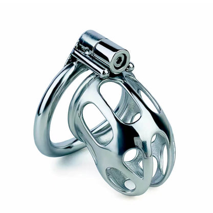Neu Edelstahl Keuschheitskäfig mit Uneven Ring