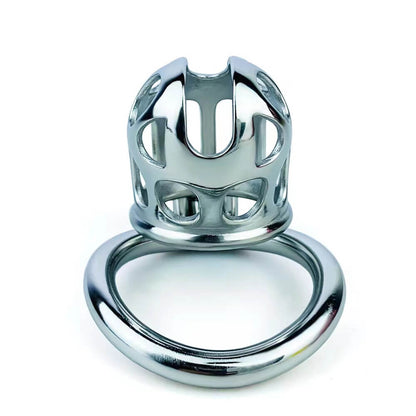 Neu Edelstahl Keuschheitskäfig mit Uneven Ring