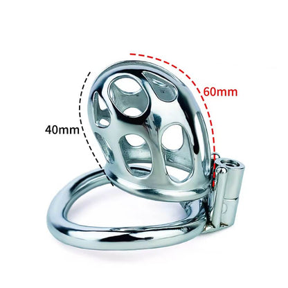 Neu Edelstahl Keuschheitskäfig mit Uneven Ring